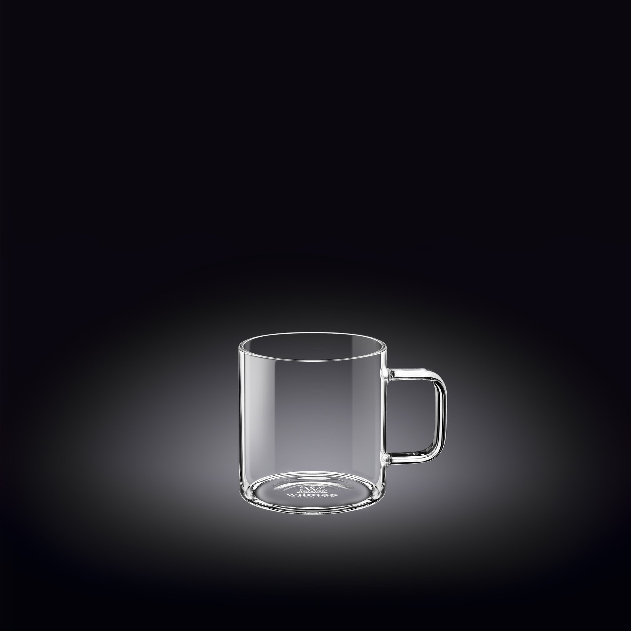 Thermo Glass Cup 3 Oz, clear borosilicate glass, perfect for hot and cold beverages, showcasing elegant design and durability.