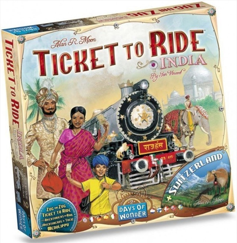 Ticket to Ride India Expansion game board featuring colorful routes and Indian landscapes.