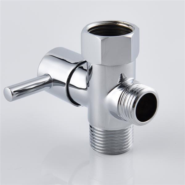 Toilet Fill Valve G7/8 Female x G15/16 Male x G1/2 Male T Adapter made of brass with a chrome finish, showcasing its connections and design.