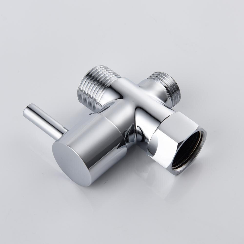 Toilet Fill Valve G7/8 Female x G15/16 Male x G1/2 Male T Adapter made of brass with a chrome finish, showcasing its connections and design.