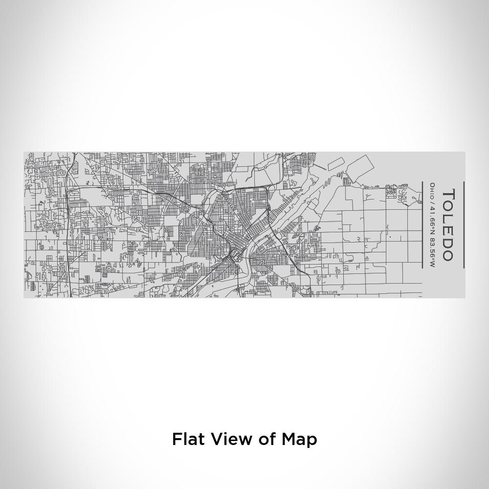 Custom engraved insulated cup featuring a map of Toledo, Ohio with coordinates.