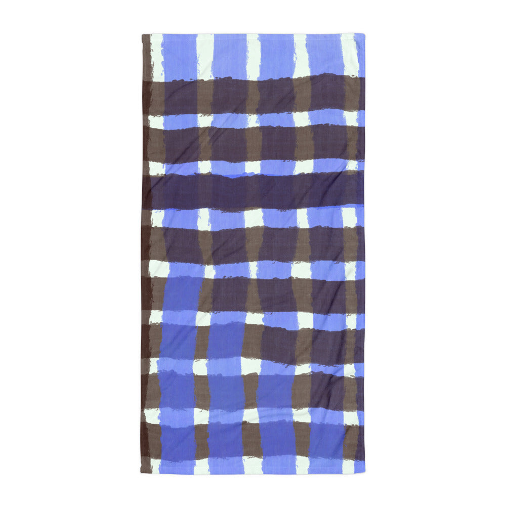 A vibrant all-over sublimation towel featuring a colorful design, made from a soft cotton and polyester blend, ideal for bathroom or beach use.