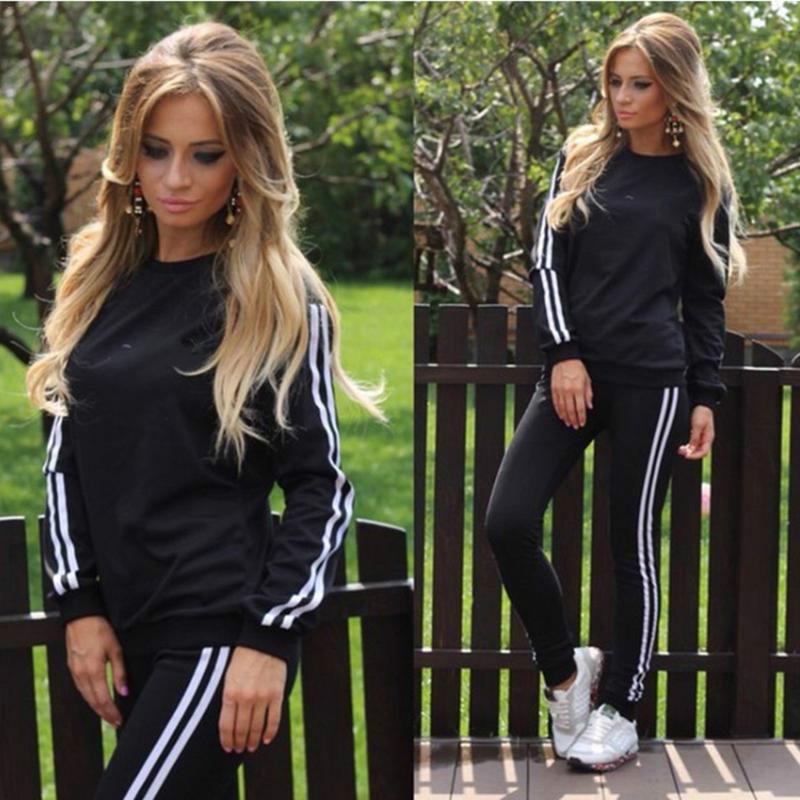 A stylish two-piece tracksuit for women featuring a geometric print, made from soft polyester, perfect for winter activities.