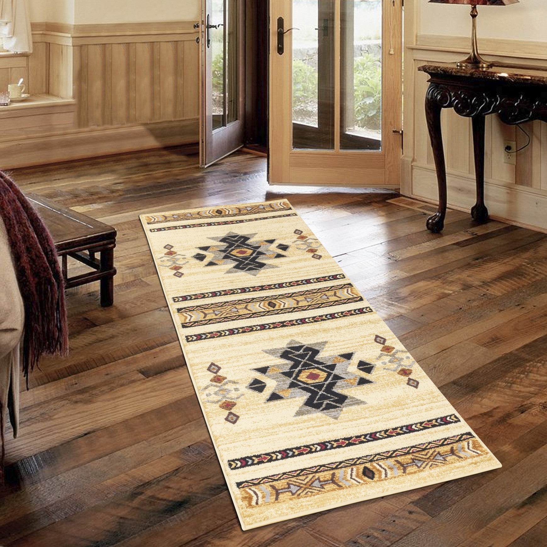 Tribes Cream Southwest Area Rug showcasing a beautiful cream color with southwest-inspired patterns, perfect for enhancing home decor.