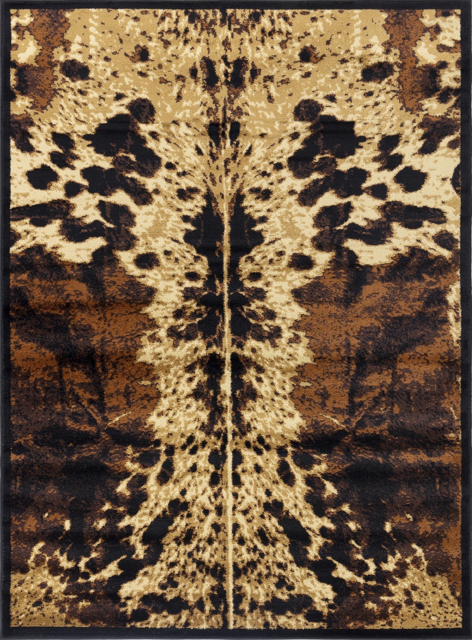 Tribes Multi Southwest Area Rug, 7 ft 10 in x 10 ft 3 in, featuring a black cowhide design, perfect for enhancing home decor.