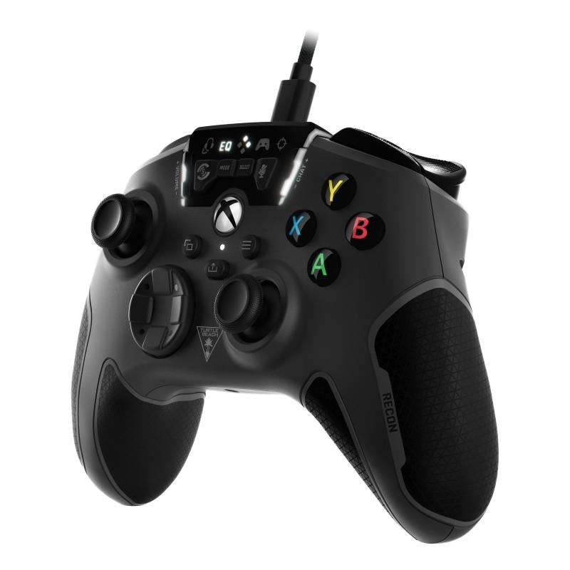 Turtle Beach Recon Controller for Xbox in black, showcasing ergonomic design and audio features.