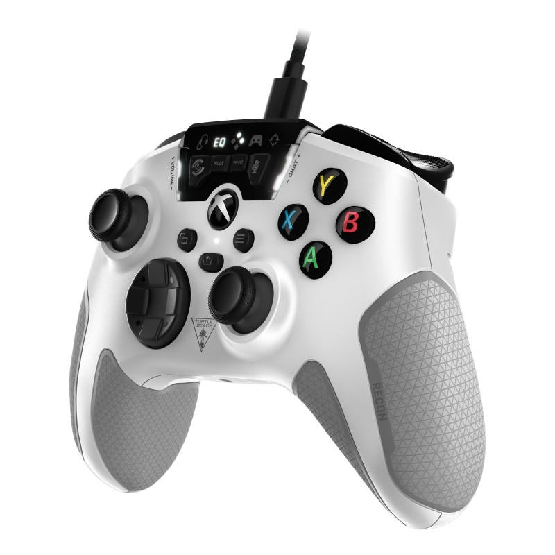 Turtle Beach Recon Controller for Xbox in white, showcasing its sleek design and audio features.