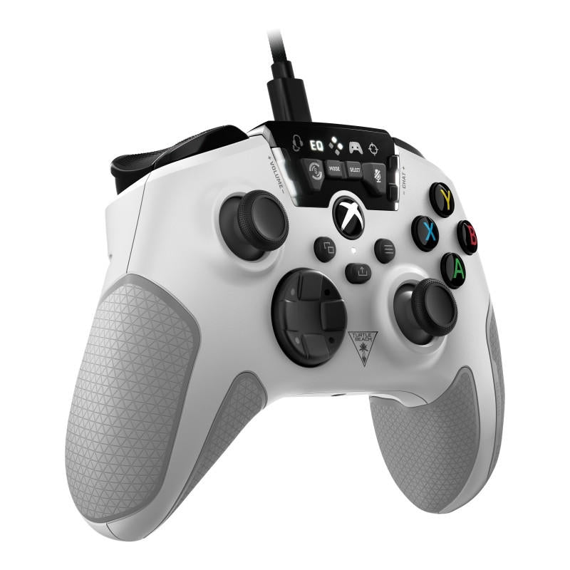 Turtle Beach Recon Controller for Xbox in white, showcasing its sleek design and audio features.