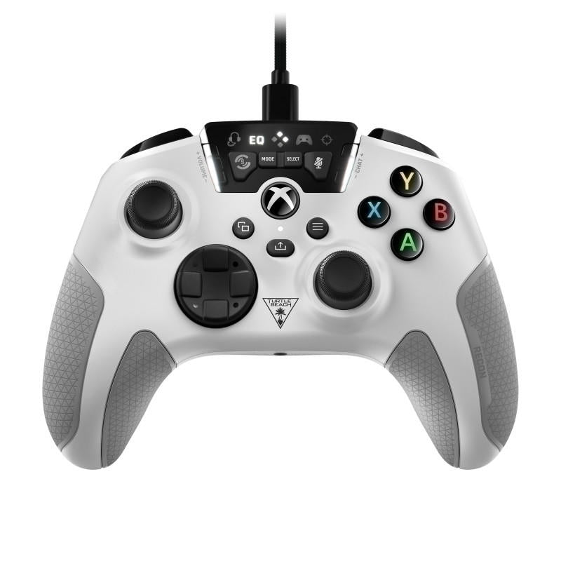 Turtle Beach Recon Controller for Xbox in white, showcasing its sleek design and audio features.