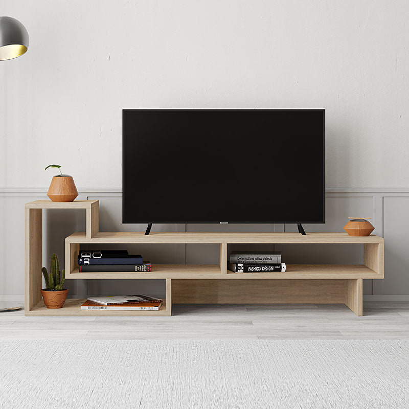 TV Stand LANDAU in oak finish, featuring a modern design with spacious surface and sturdy construction, ideal for home or office use.