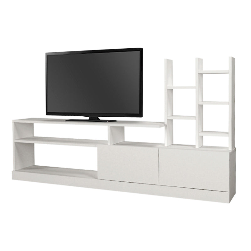 PESCARA White TV Stand featuring a sleek design and spacious surface for televisions and media devices.