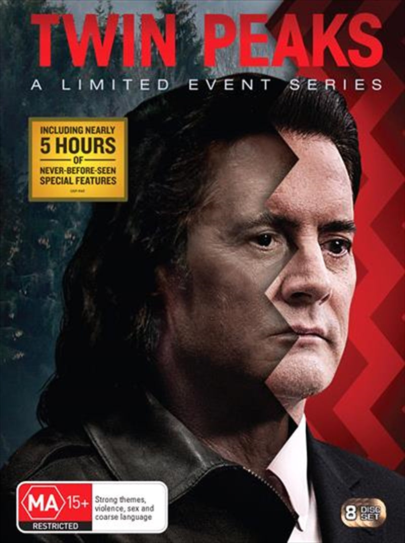 Twin Peaks Limited Event Series DVD cover featuring iconic imagery and characters from the show.