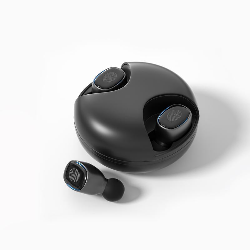 TWS-02 Power Display in-ear sports wireless earbuds with a sleek design, ideal for active lifestyles and outdoor activities.