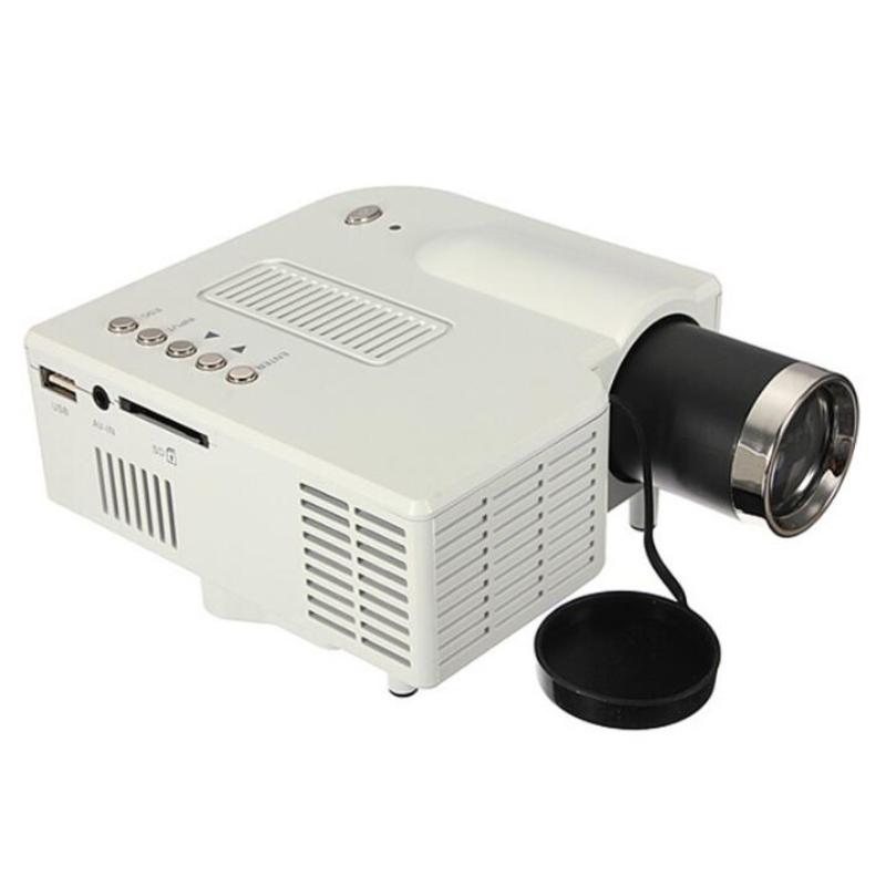 UC28+ Portable 3D LED Projector showcasing its compact design and connectivity options.