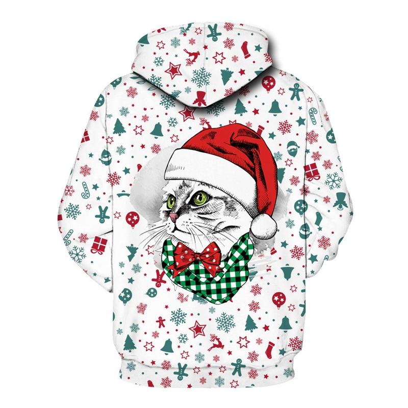 A cozy and festive ugly Christmas hoodie featuring playful holiday prints, suitable for both men and women, perfect for autumn and winter wear.