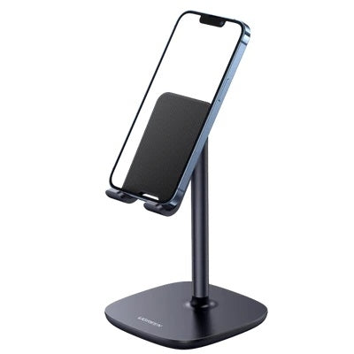 UGREEN 60324 Adjustable Desktop Phone Stand in black, designed for various smartphone models with adjustable angle and sturdy base.