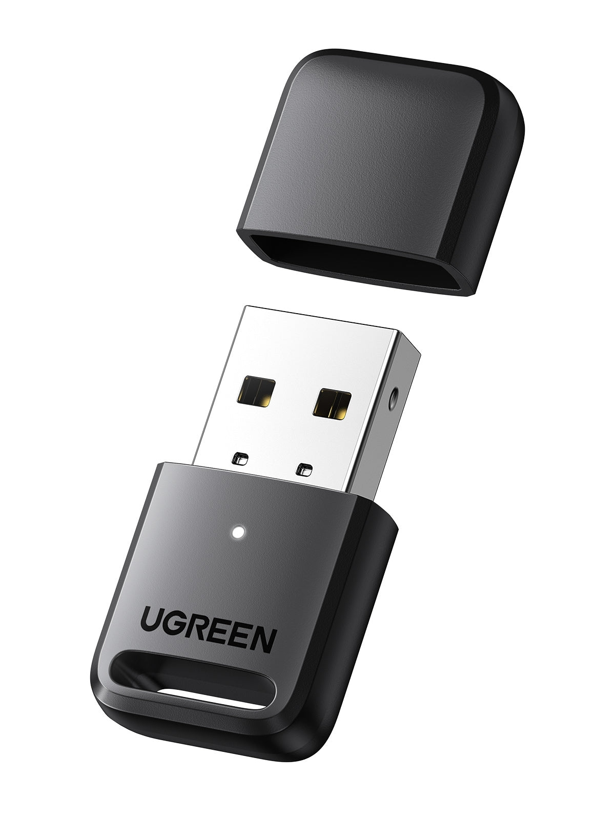 UGREEN 80890 Bluetooth 5.0 USB Adapter, compact design with USB connector, ideal for connecting multiple Bluetooth devices.