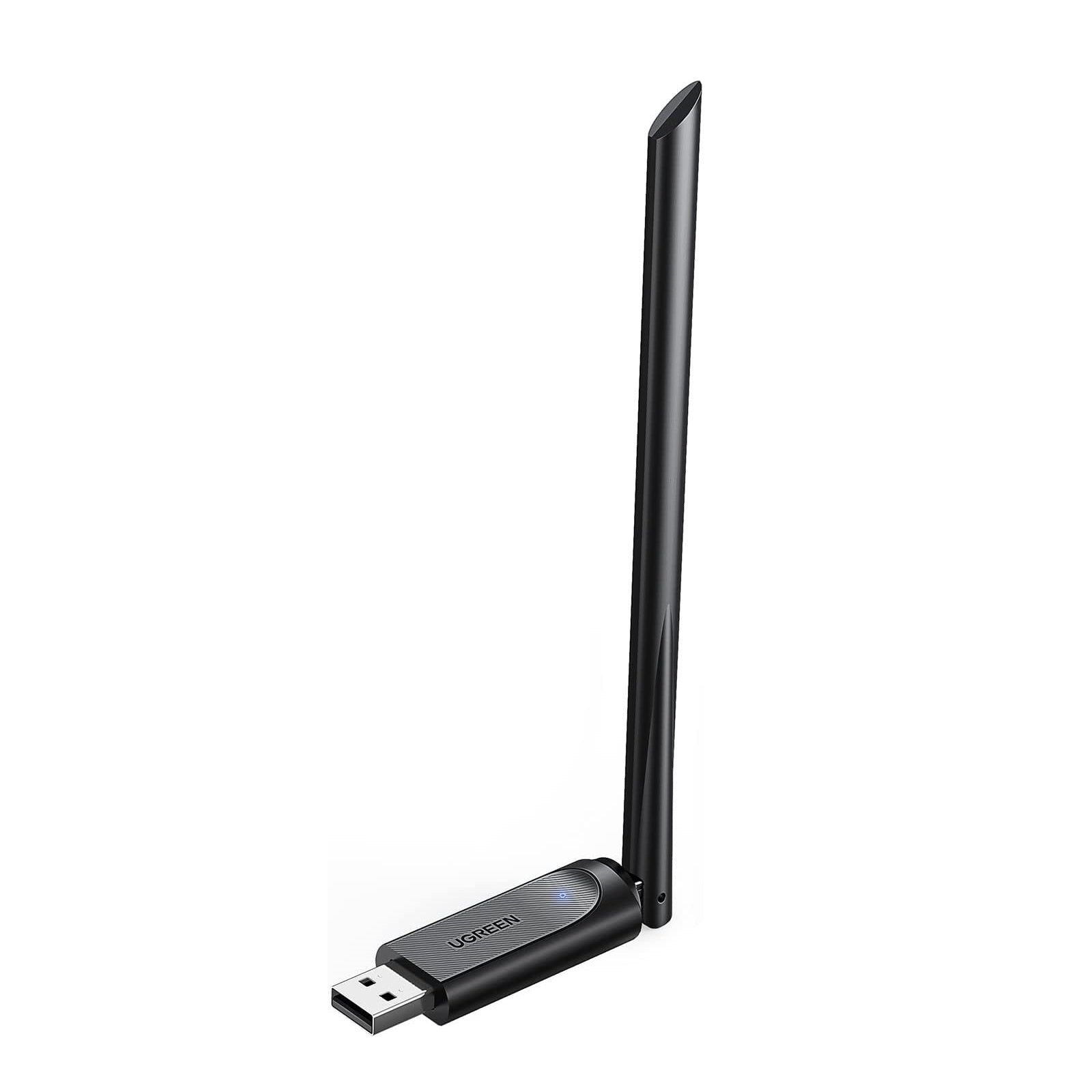 UGREEN 90339 AC650 High-Gain Dual Band Wireless USB Adapter with adjustable antenna for enhanced WiFi connectivity.