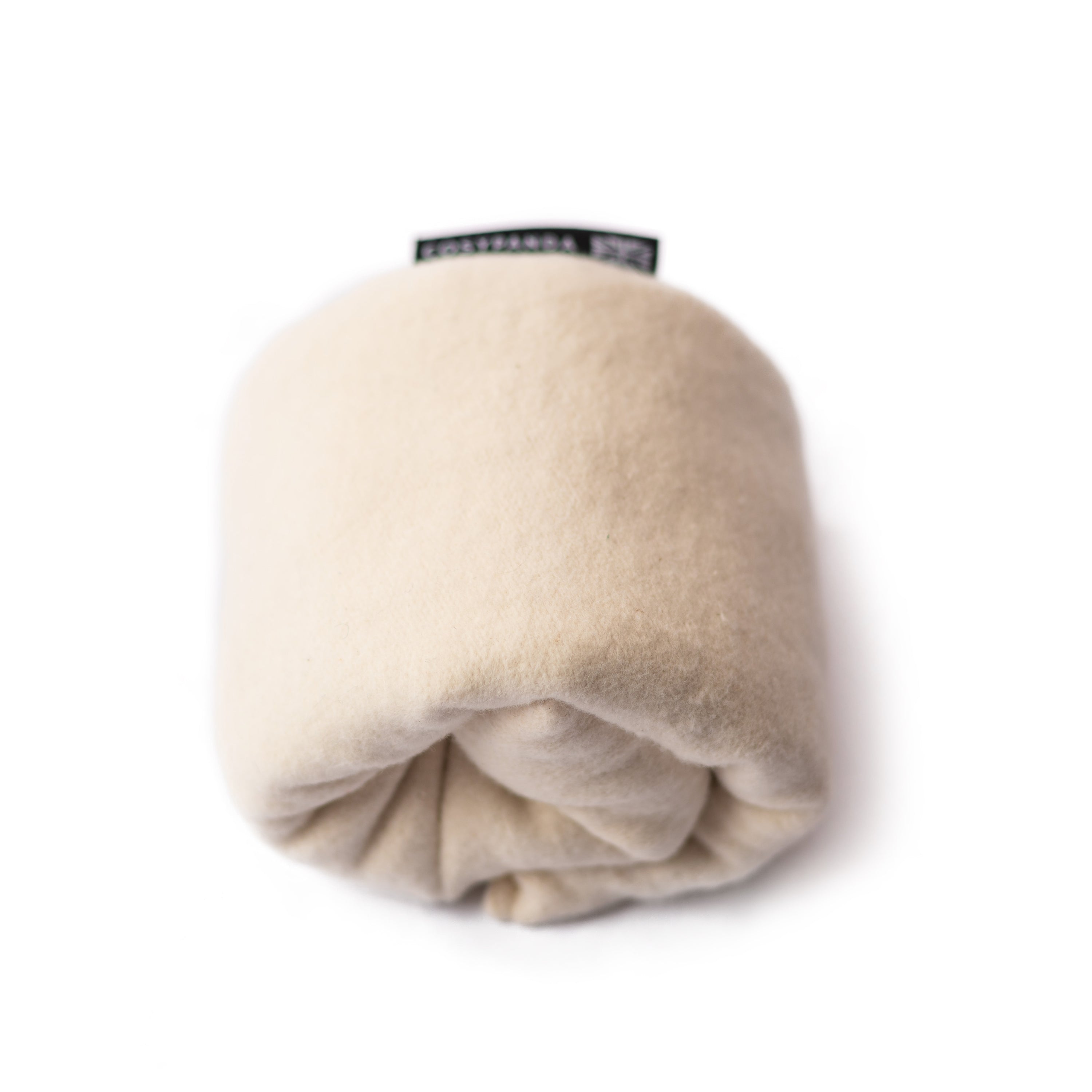 A cozy natural bamboo microwaveable wheat wrap, handmade in the UK, filled with English wheat and lavender, perfect for soothing aches and pains.