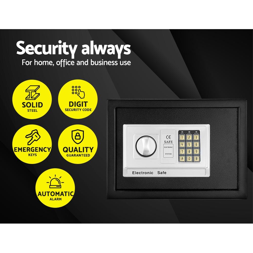 UL-TECH Electronic Safe Digital Security Box 16L with a solid steel frame and digital keypad, designed for home and office security.