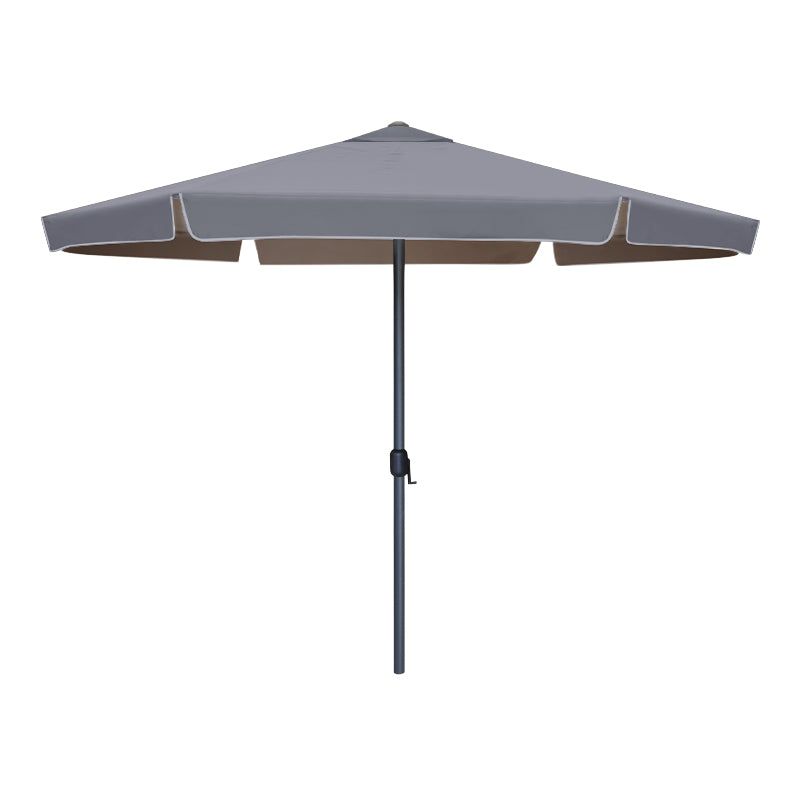 CAPRI Anthracite 3m garden umbrella with a white aluminum frame and waterproof ecru fabric, perfect for outdoor use.