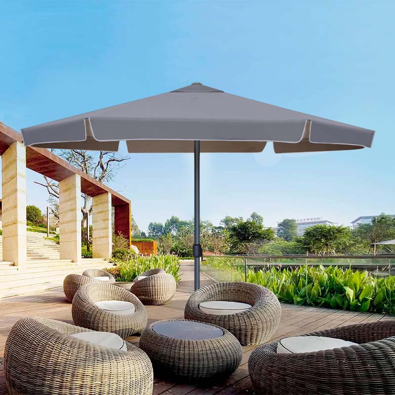 CAPRI Anthracite 3m garden umbrella with a white aluminum frame and waterproof ecru fabric, perfect for outdoor use.