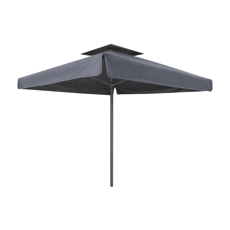 SANTORIN Anthracite Umbrella 3.5x3.5m with telescopic aluminum frame and waterproof fabric, ideal for outdoor use.