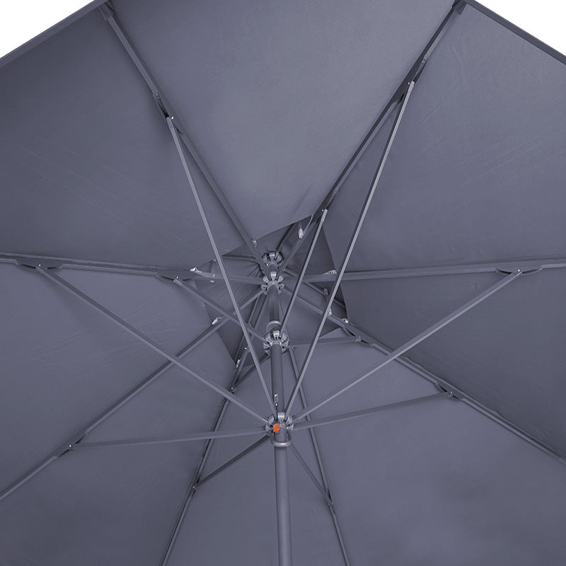 SANTORIN Anthracite Umbrella 3.5x3.5m with telescopic aluminum frame and waterproof fabric, ideal for outdoor use.