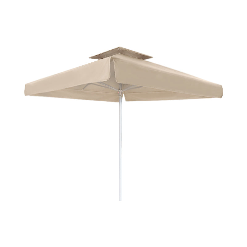 SANTORIN Ecru 3x3m professional umbrella with telescopic aluminum frame and waterproof fabric, ideal for outdoor use.