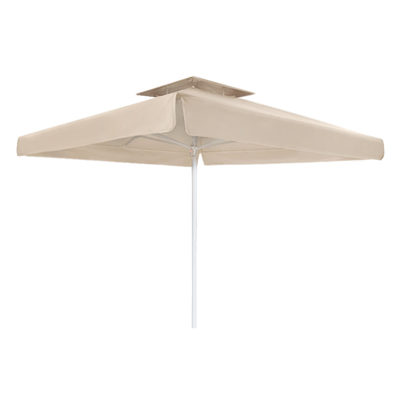 SANTORIN Ecru 4x4m professional umbrella with telescopic aluminum frame, ideal for outdoor use.