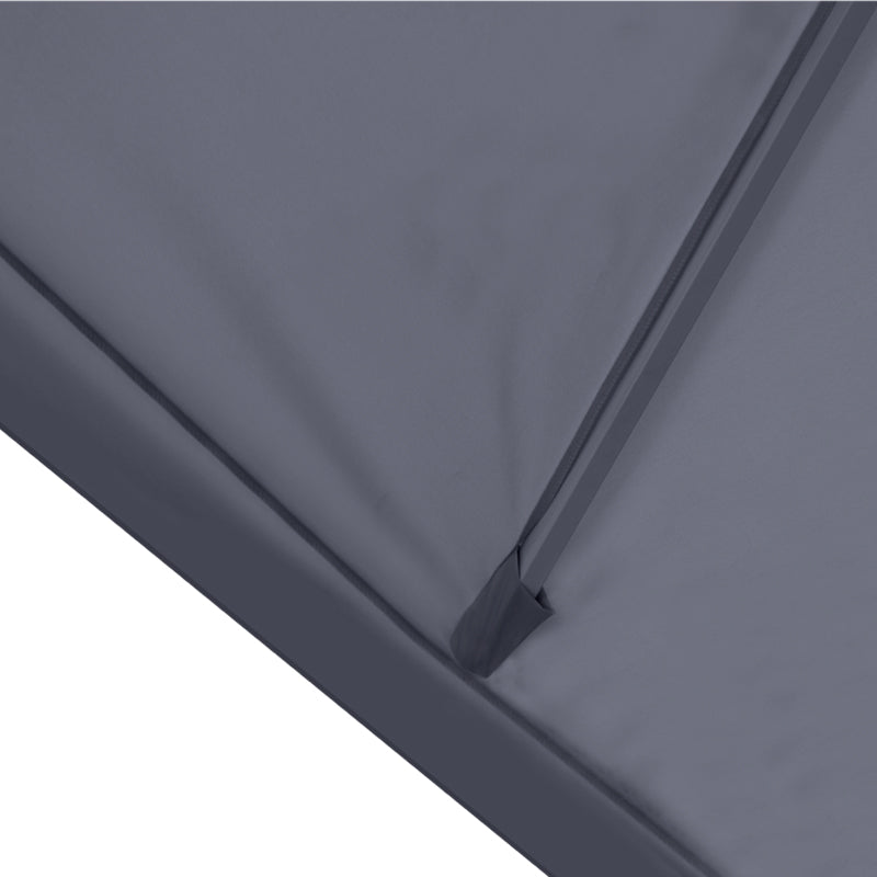 TOMA Anthracite 3x3m garden umbrella with a sturdy aluminium frame and waterproof fabric, perfect for outdoor use.