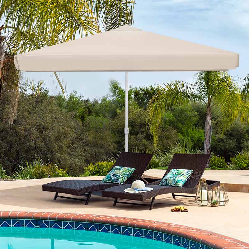 TOMA Ecru Garden Umbrella 3x3m with aluminium frame and crank opening system, perfect for outdoor use.