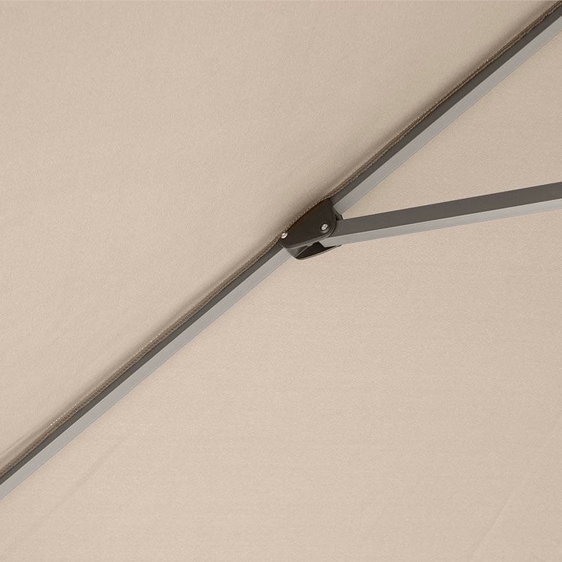 TOMA Ecru Garden Umbrella 3x3m with aluminium frame and crank opening system, perfect for outdoor use.