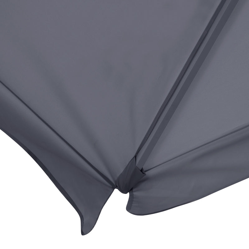 ZOLA Anthracite Garden Umbrella with Aluminium Frame and Waterproof Canopy, Dimensions 2x3m.