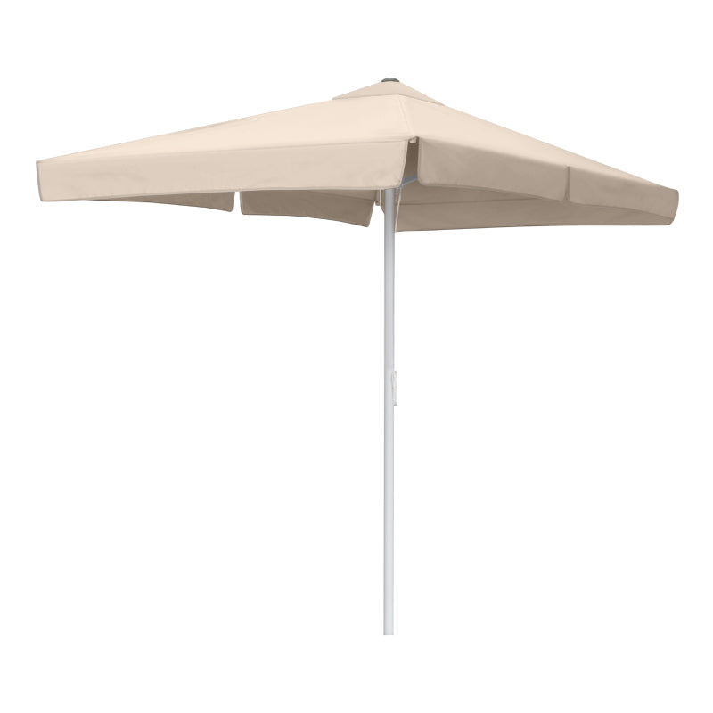 ZOLA Ecru 2x3m garden umbrella with a durable aluminium frame and waterproof fabric, perfect for outdoor use.