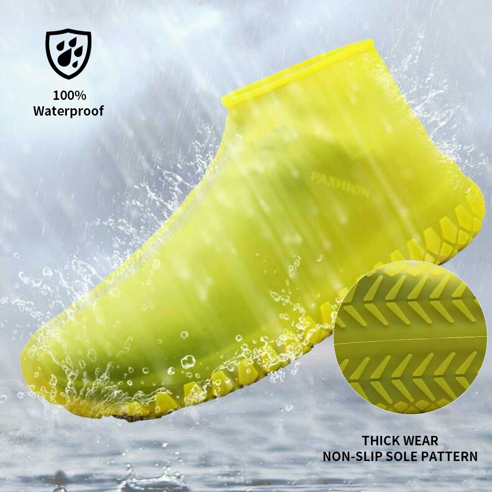 Yellow waterproof shoe cover.