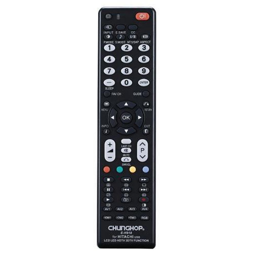 Black universal TV remote control