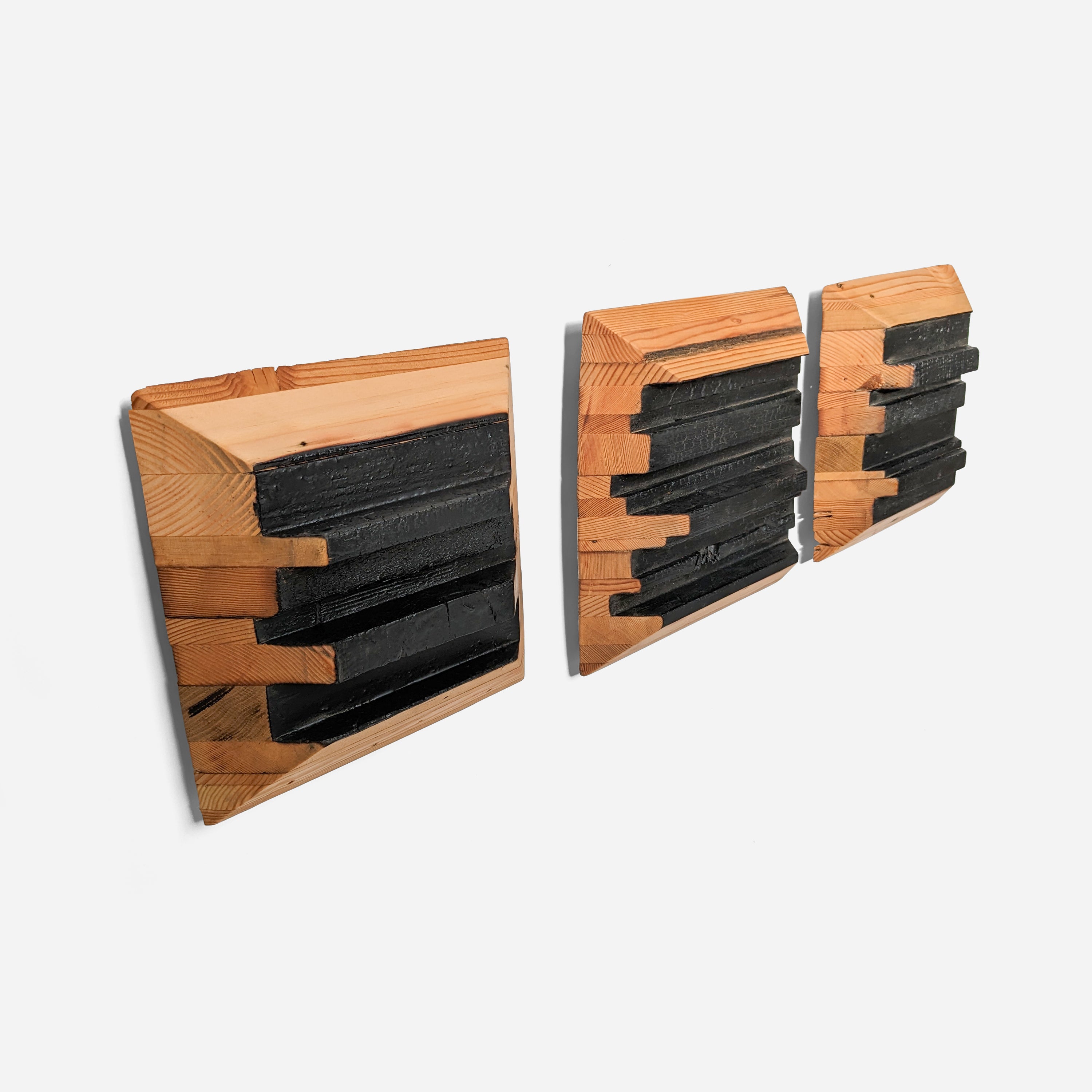 Handcrafted wall art titled Untitled #2, made from reclaimed wood with a charred epoxy center, showcasing a unique and modern design.