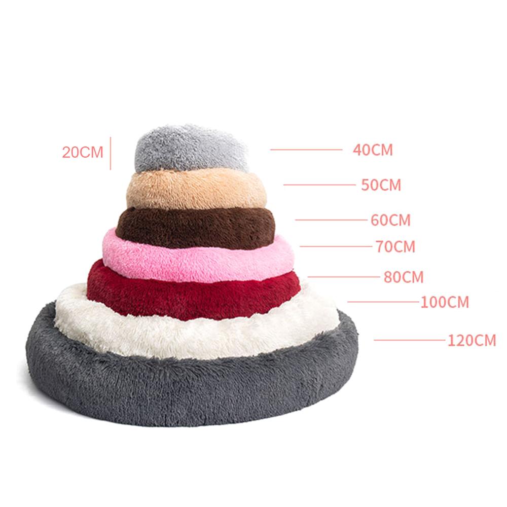 US Ship Calming Dog Bed for medium to large dogs, featuring a soft plush round design in violet color.