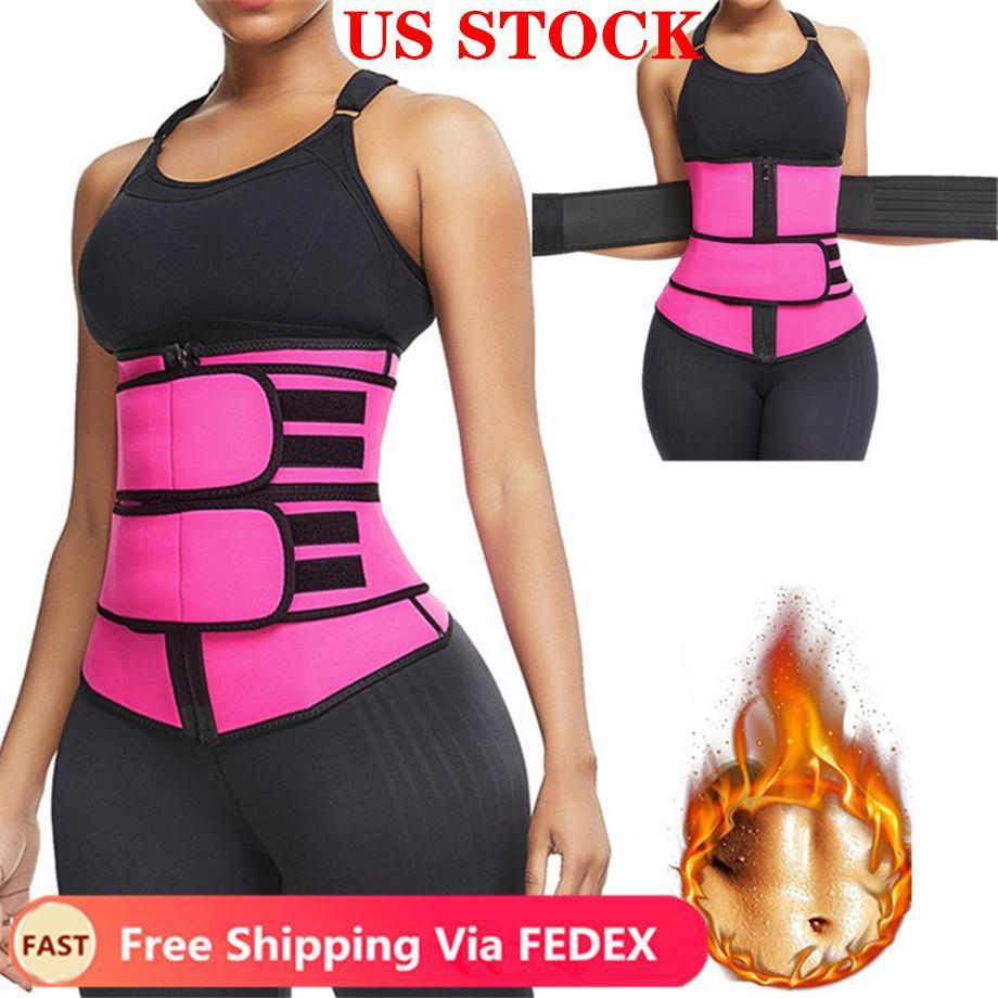 US Stock Waist Trainer Reducing Shapers Slimming Trimmer Belt for women, made of comfortable polyester material, ideal for workouts and yoga.