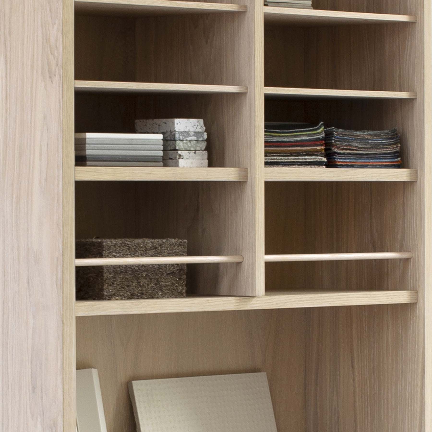 VALRYGG Shelving 1002 featuring a high-end oak veneer finish, designed for versatile storage solutions in modern interiors.