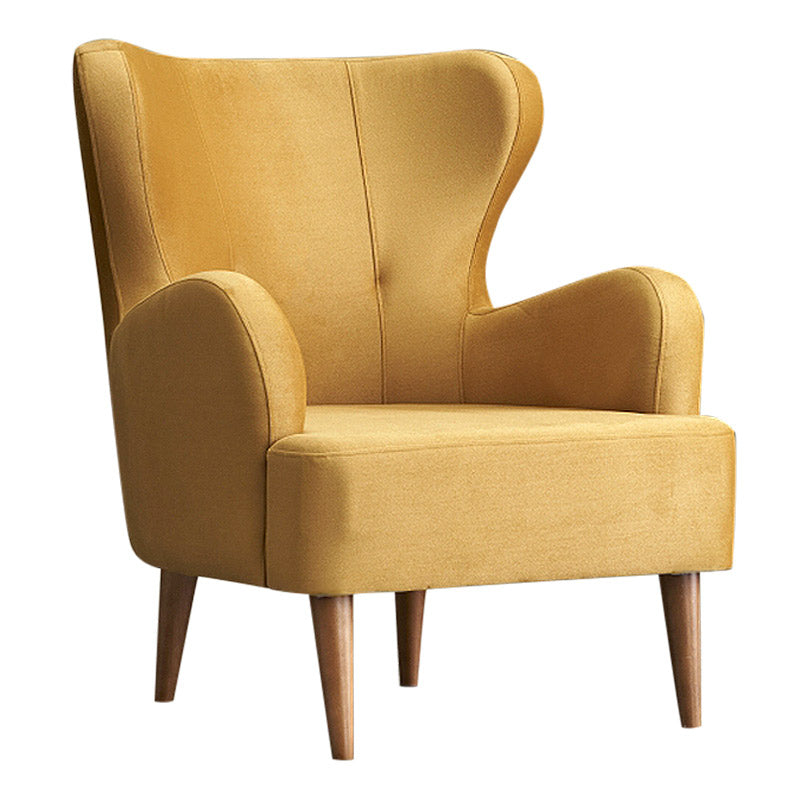 Luxurious Velvet Armchair KING in gold with plush upholstery and walnut wood legs, perfect for stylish interiors.