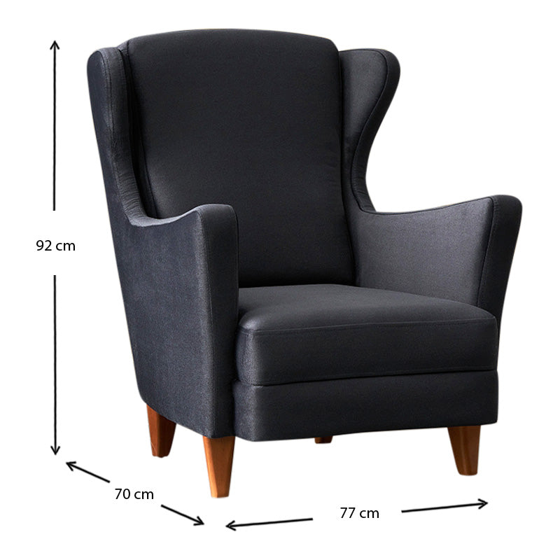 LORD Anthracite Velvet Armchair showcasing plush upholstery and elegant design, perfect for home or office use.