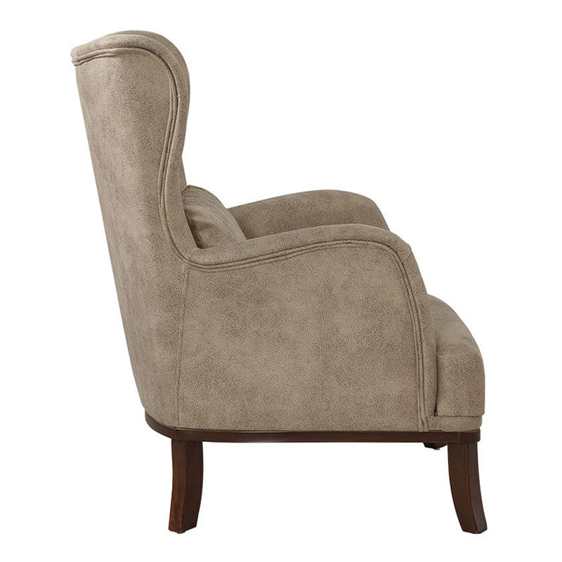 Velvet Armchair ROMEO in cream color, featuring plush upholstery and natural wood legs, perfect for stylish relaxation.