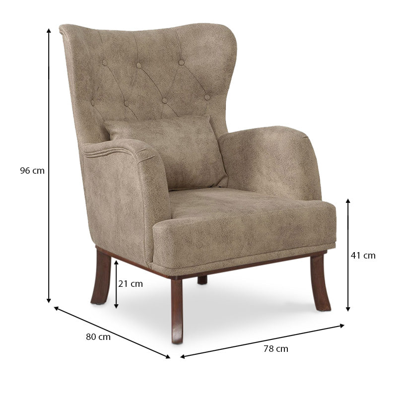 Velvet Armchair ROMEO in cream color, featuring plush upholstery and natural wood legs, perfect for stylish relaxation.