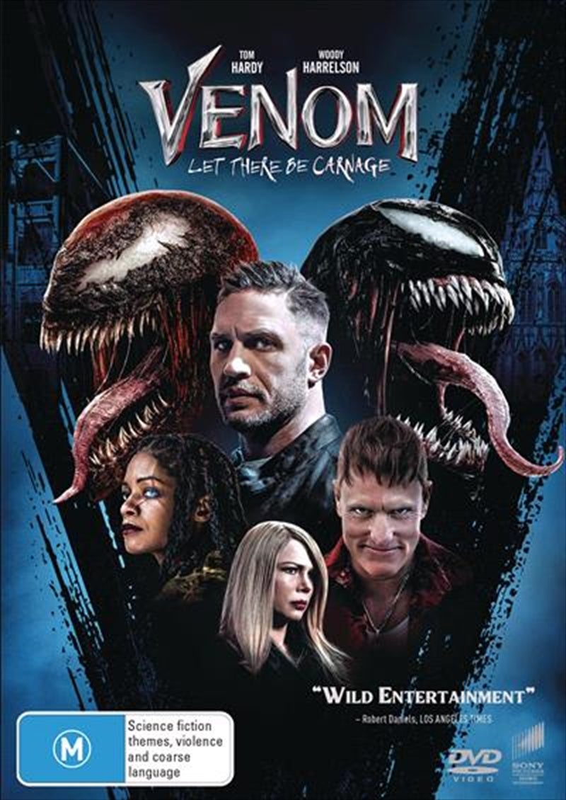 Venom - Let There Be Carnage DVD cover featuring Tom Hardy as Venom and Woody Harrelson as Carnage.