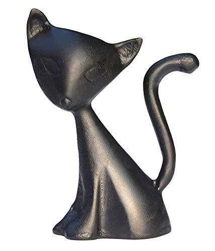 Vibhsa Cat Ring Holder in Black, featuring a charming cat design with a padded base for stability and protection of surfaces.