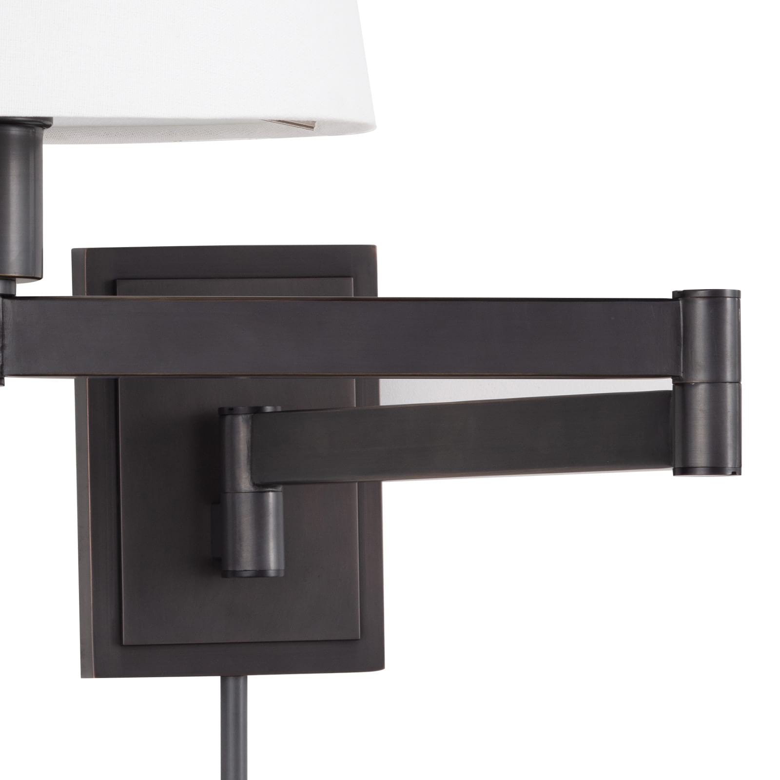 Virtue Sconce in Oil-Rubbed Bronze with adjustable arm and elegant design, perfect for task lighting.