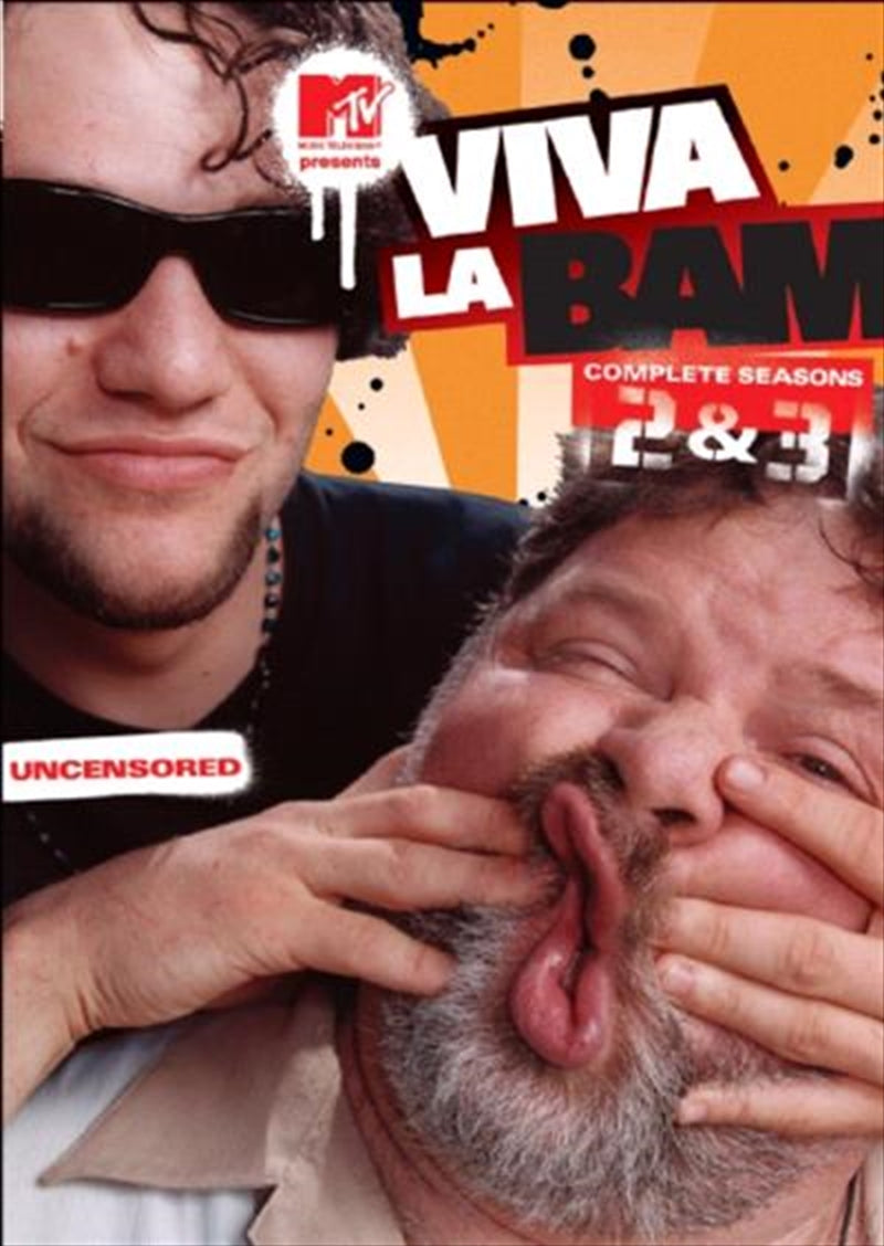 Viva La Bam Season 02 and 03 DVD cover featuring Bam Margera in a vibrant design.