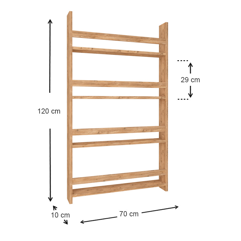 Wall Bookshelf KIDO in Pine Oak, designed for children's autonomy and organization, featuring a stylish finish and durable construction.